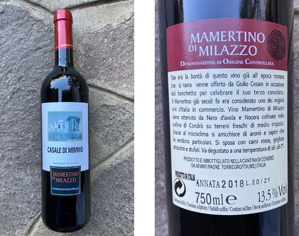 Mamertino di Milazzo Rosso D.O.C. "Casale di Mimmo" Mimmo Paone