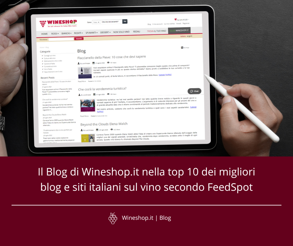 Il Blog di Wineshop.it nella top 10 dei migliori blog e siti italiani sul vino secondo FeedSpot